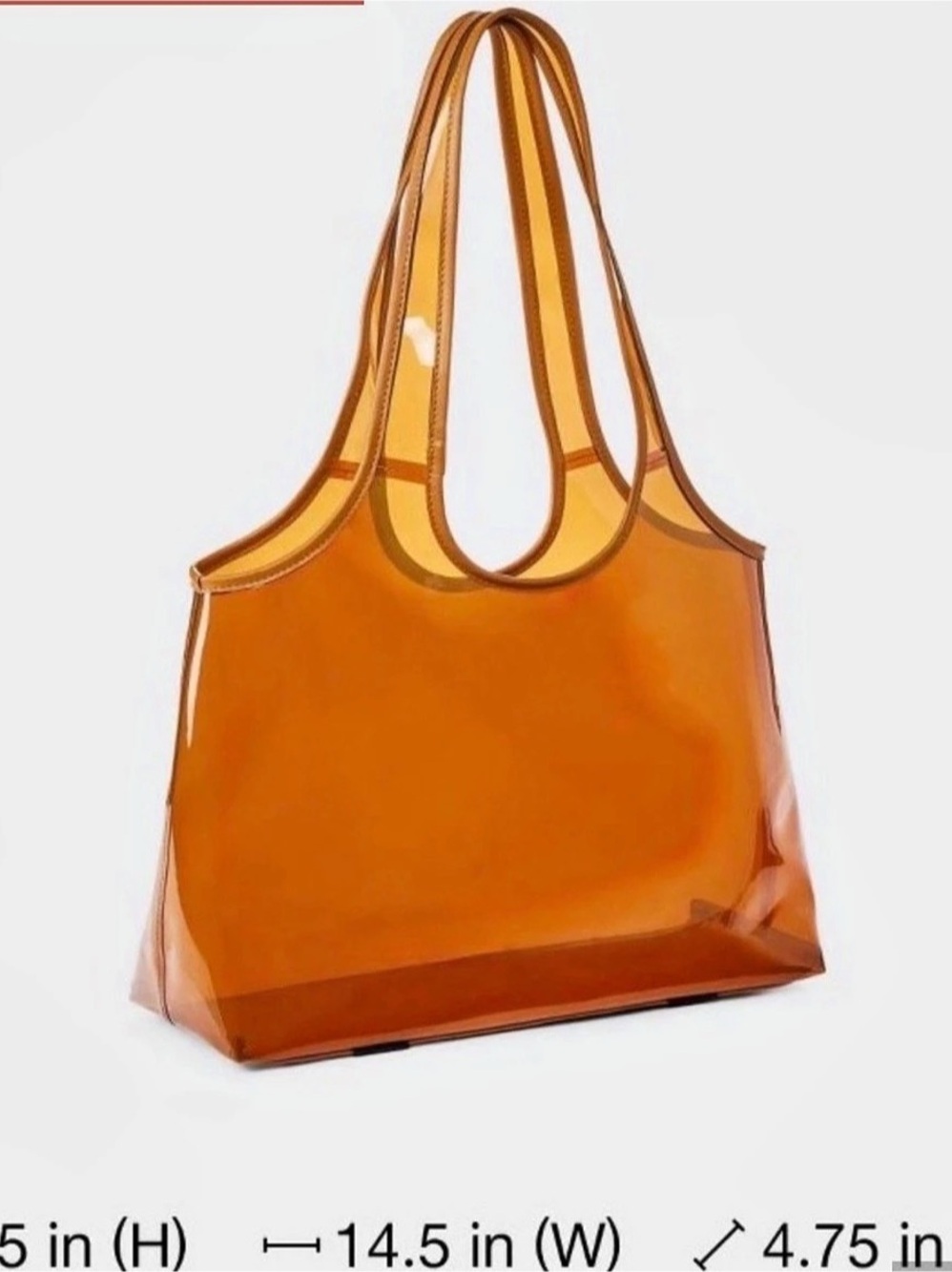 **VIRAL** Shade & Shore TPU Jelly Beach Tote Bag Orange